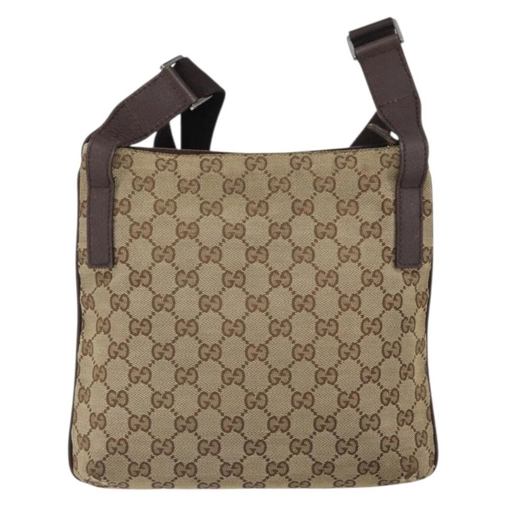 Authentic GUCCI GG Canvas Shoulder Bag Beige Silver 122793 - Picture 10 of 16